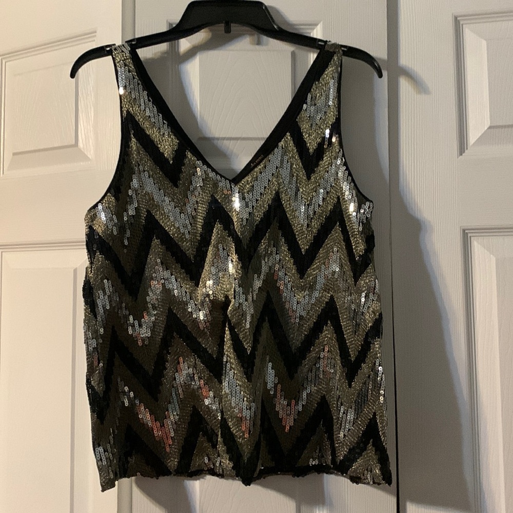 Ella Moss Sequin V Neck Tank Top